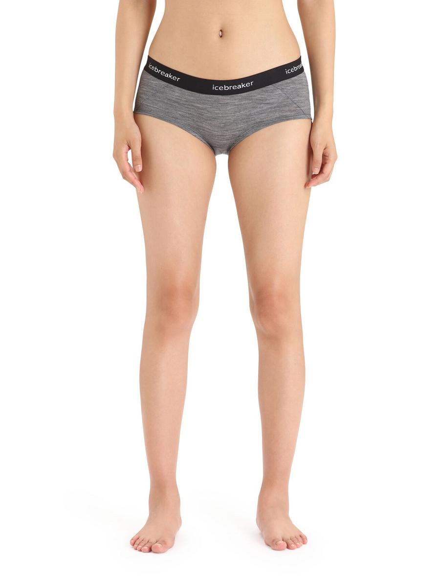 Icebreaker Merino Sprite Hot Pants Női Fehérnemű Szürke Fekete | HU 1707NWYB